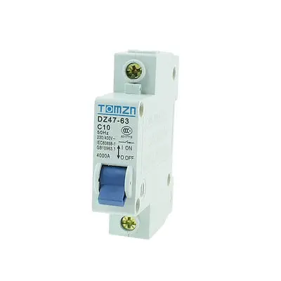 

AC 230/400V 10A 1 Pole 1P Overload Protection MCB Mini Circuit Breaker