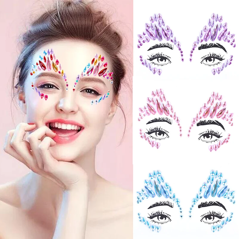 

New Rhinestone Stickers Nail Art Decorations Body Face Jewelry Party Festival Crystal Eyes Temporary Tattoo Glitter Body Flash
