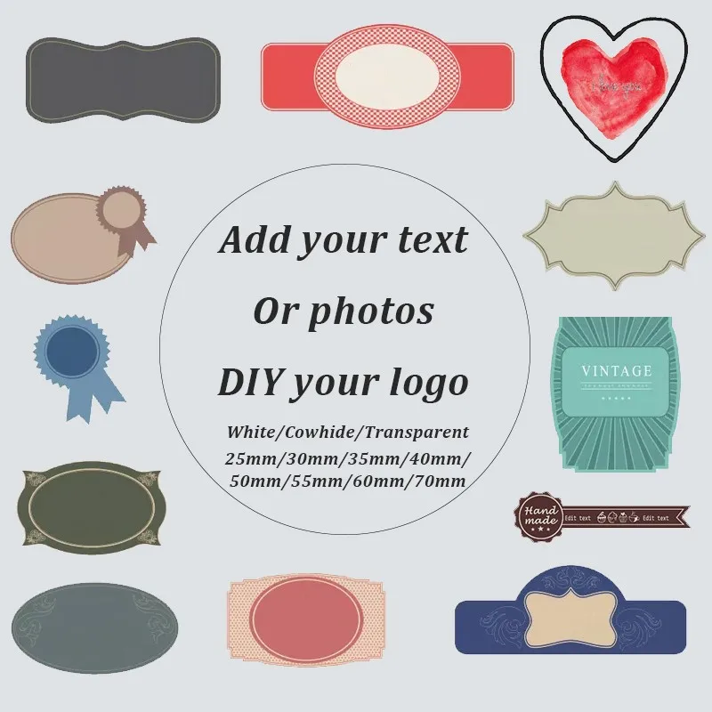 100Pcs free shipping Adhesive stickers custom advertising seallogo label Design Your OwnPersonalized any size | Канцтовары для