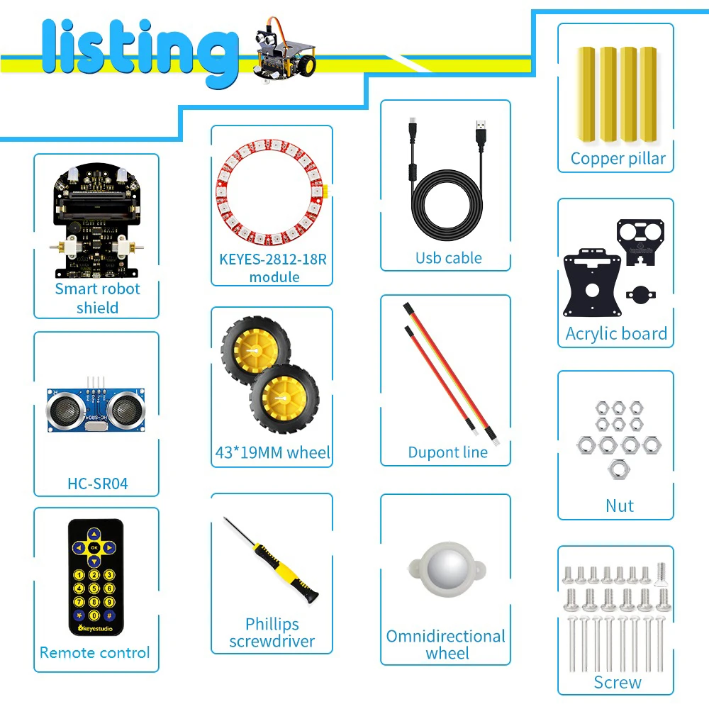 carro robô para micro bit robô haste programável diy brinquedos