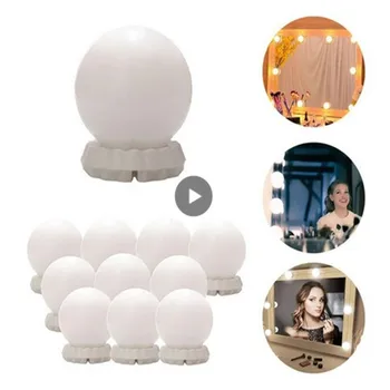 

10 PCS Lights LED Makeup Mirror Light Vanity Mirror Light Bulbs Kit USB Charging Cosmetic Mirrors Bulb Adjustable Brightness 3M