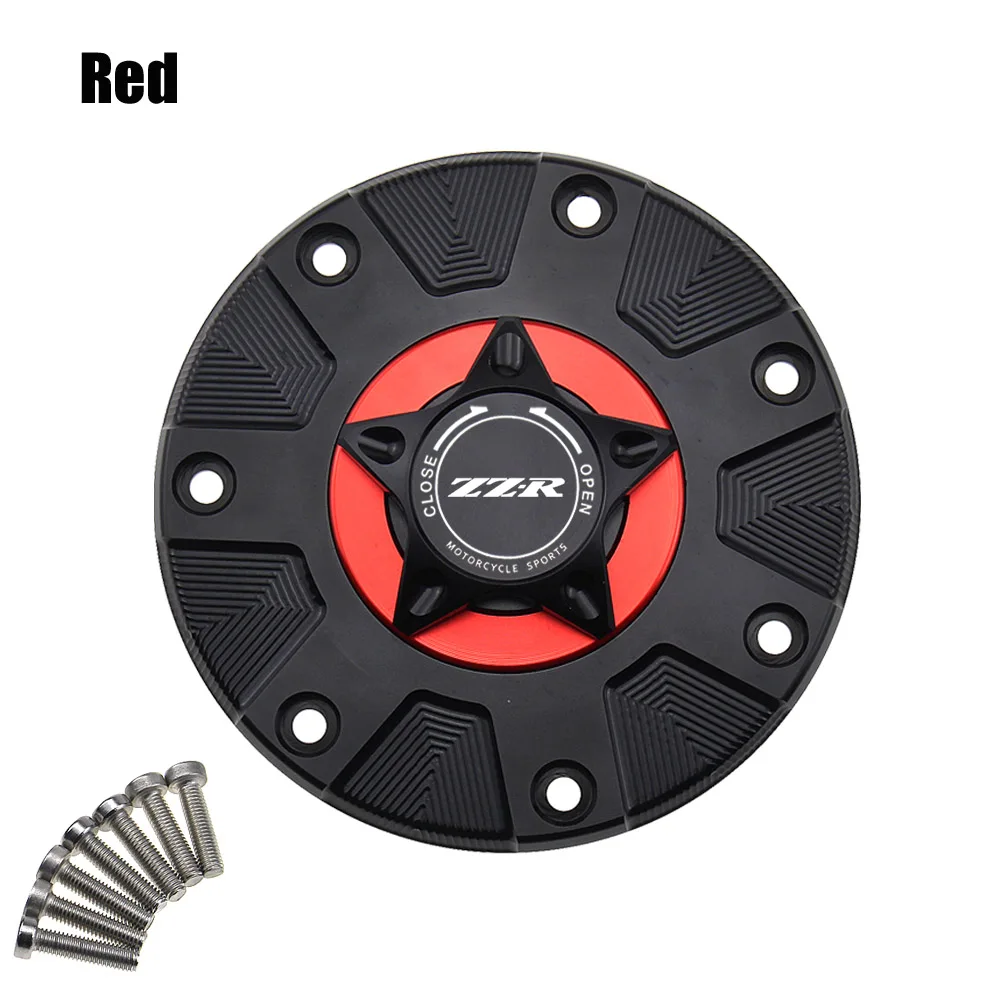 Red ZZR крышка газового топливного бака для Kawasaki ZZR400 ZZR600 ZZR1100 1993-2006 аксессуары для мотоциклов CNC алюминиевая масляная крышка мотоцикла - Цвет: Red
