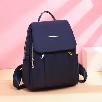 

Fashion PU Leather Backpacks for Women Schoolbags for Teenage Girls Casual Pure Color Bags Simple Travel Outdoor Bag Blue Red