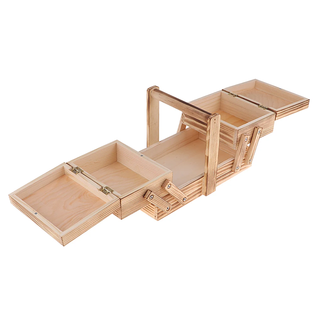 3 Drawer Wooden Cantilever Sewing Box Case for Woman Jewelry Necklace Holder