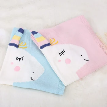 

New 100cm Cotton Toddler Baby Blanket Pram Cot Bed Moses Basket Crib Unicorn Blanket