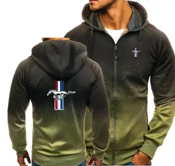 

2019 Autumn Cardigan Men Hoodies Jacket Ford Mustang Clothing Fashion Man Casual Hoody Sweatshirt Sportswear Zipper Hoodie JYF