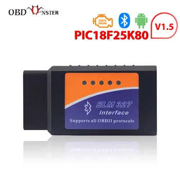 

Bluetooth ELM327 V1.5 / V2.1 OBD2 Scanner with PIC18F25K80 Chipset Car Diagnostic Scanner Tool Engine Check Code Reader