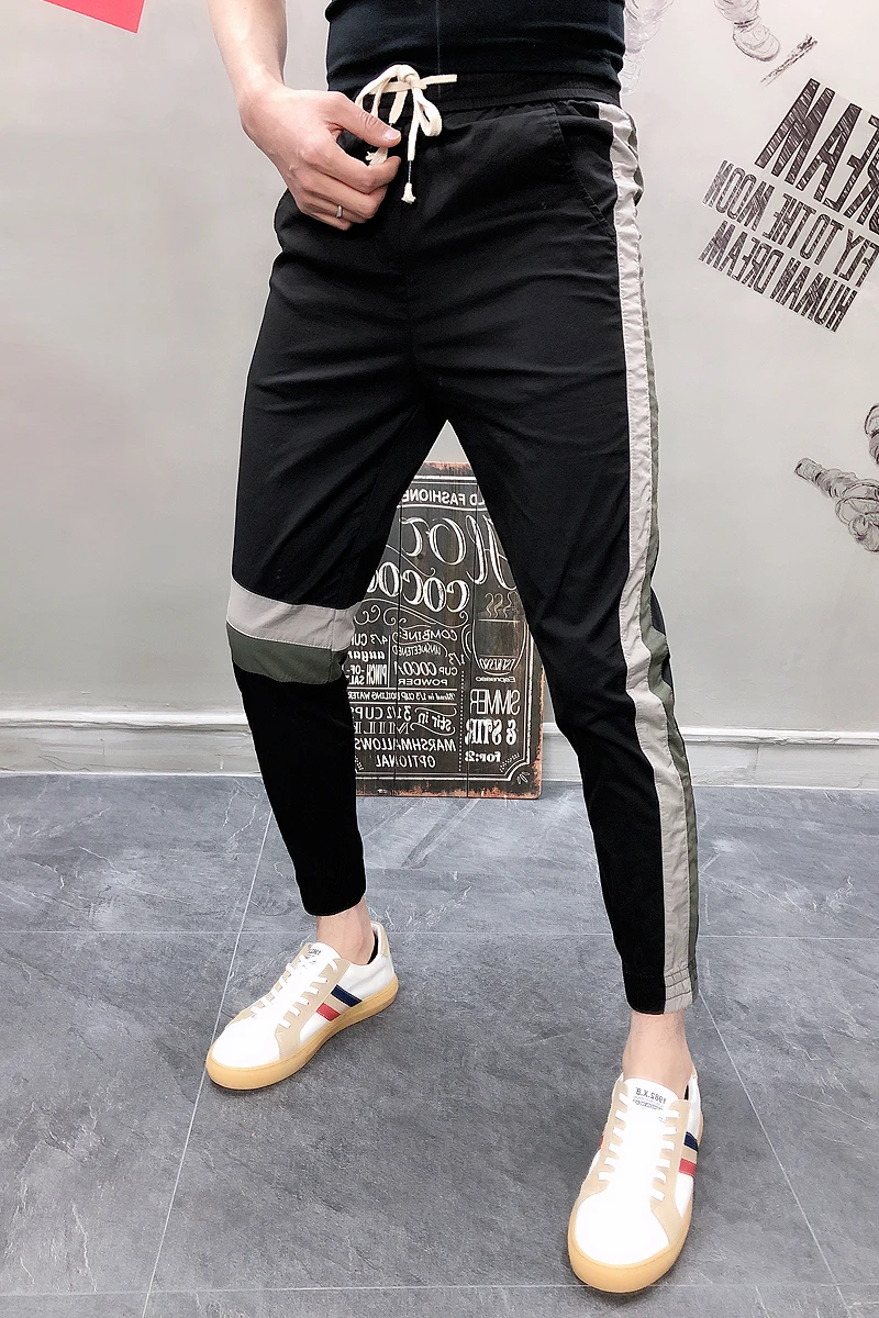 Zomer в стиле «хип-хоп» Повседневное Tactische Broek джоггеры Broek Heren Цвет Блок Лоскутные Брюки карго шаровары, штаны для бега, Broek, уличная Mannelijke