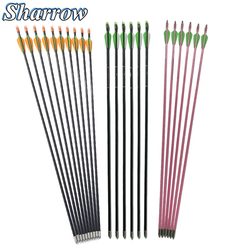 

Fiberglass Arrow 73cm Spine 300 Children Glass Fiber Arrow Shaft Safe Arrowhead Archery Training Shooting Recurve Bow Practice