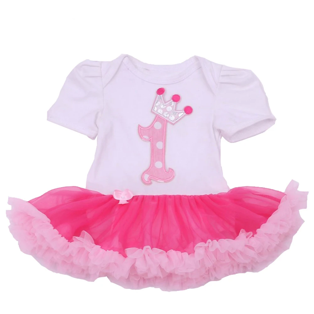 Newborn Tutu Dresses Summer 1 Year Birthday Cotton Girl Baby Vestido Infant Clothes Short Sleeve Bodysuits Gauze Romper New Kids - 副本