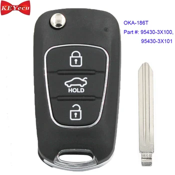 

KEYECU for Hyundai Elantra 2011 2012 2013 Upgraded Remote Car Key Fob 433MHz OKA-186T Part #: 95430-3X100, 95430-3X101