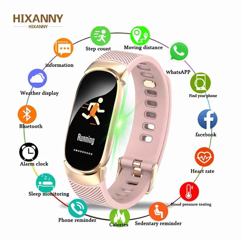 

Women Sport Smart Watch Band Men IP67 Waterproof SmartWatch Heart Rate Blood Pressure Pedometer Watch Clock For Android iOS