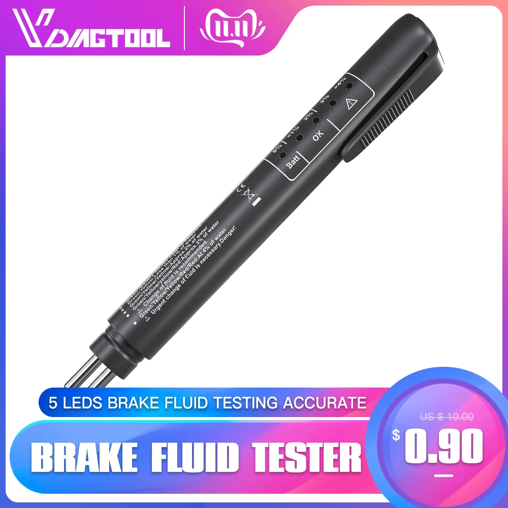 Kaufen Auto Brems Flüssigkeit Tester Auto Diagnose Werkzeuge 5 Leds Brems Flüssigkeit Prüfung Genaue Öl Qualität Digital Fahrzeug Auto Automotive Test