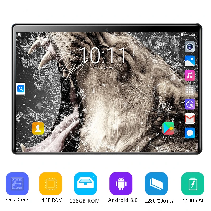 

2020 New 10 inch 4G LTE Tablet PC Octa Core 4GB RAM 128GB ROM 1280*800 IPS 2.5D Tempered Glass 10.1 Tablets Android 8.0 tablet