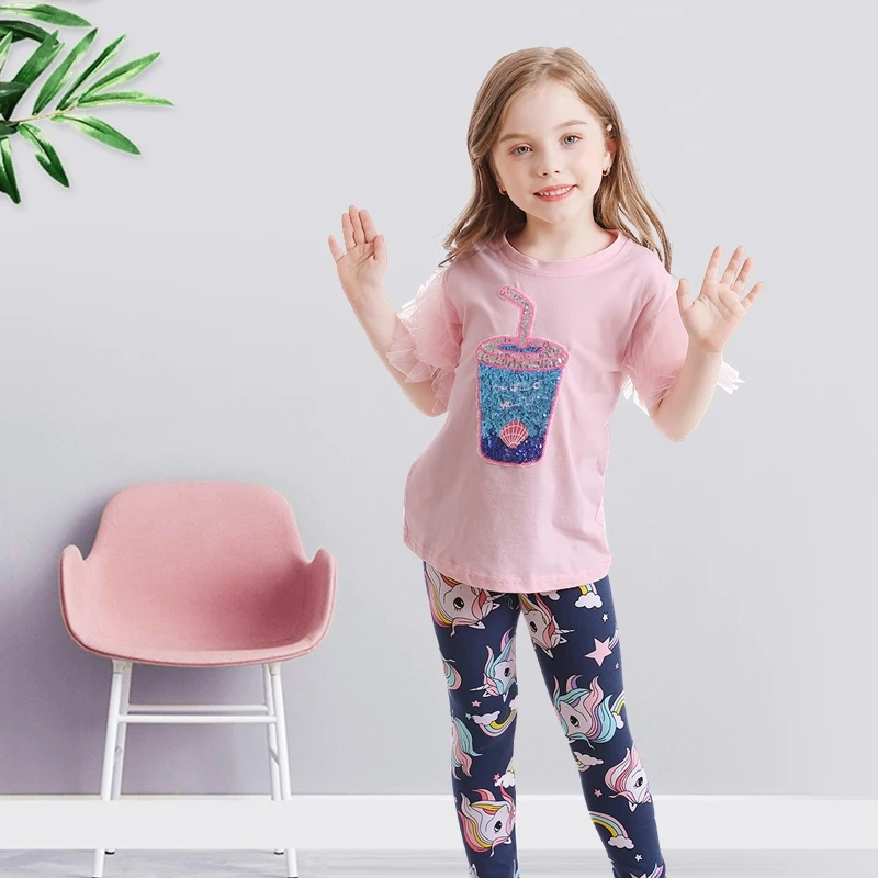 NNJXD Girls Clothing Set For Casual 2 Pcs Tops and Leggings for 3-8T Cotton Wear Children Kids Outfits | Мать и ребенок