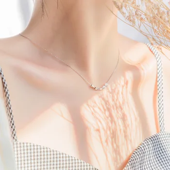 

Best Seller Lucky Beads Necklace for Women Fashion Silver Clavicle Chain Ins Simple Style Party Jewelry Christmas Gift A195