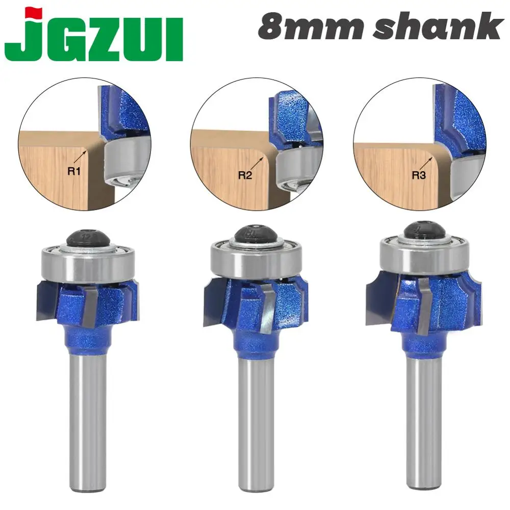 1PC8mm Shank high quality Woodworking Milling Cutter R1mm R2mm R3mm Trimming Knife Edge Trimmer 4 Teeth Wood Router Bit|Milling Cutter| - AliExpress