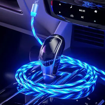 

2M Fast Charging 2.4A Magnetic Cable Glow LED Lighting Magnetic Charger Micro USB Cable For Type-C iOS Android Magnet Charger CE