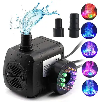 

Fountain Pump Submersible Water Pumps1000L/H 15W Ultra Quiet Water Pump With12 LED Colorful Light for Fish Tank Aquarium