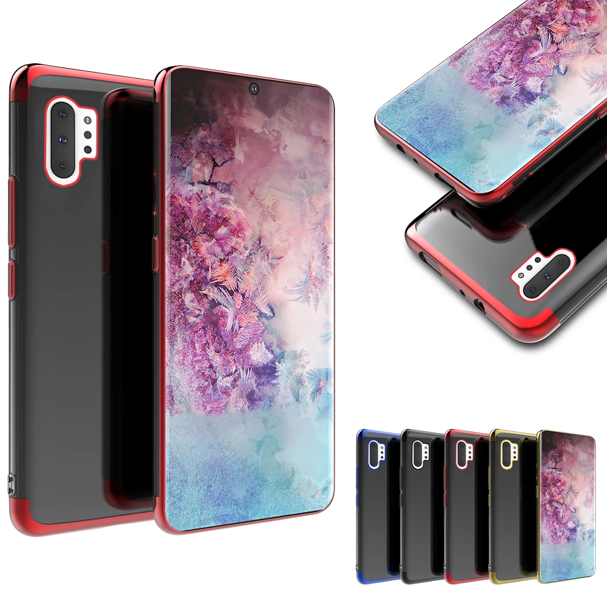 

For Samsung Galaxy Note 10 Plus Note 10 10+ Back Case Ultra-Thin Soft TPU Bumper Electroplating Shockproof Dropproof Phone Cover