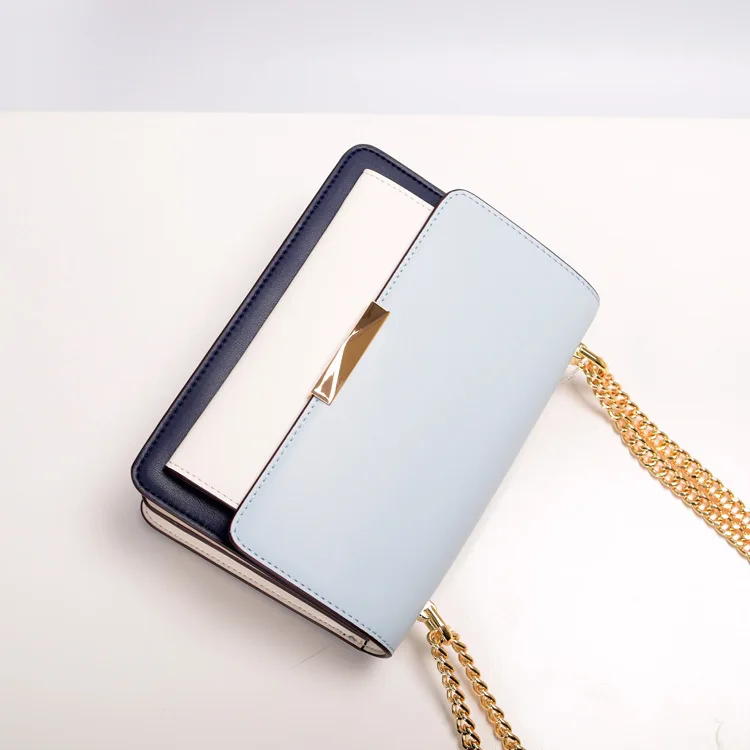 Woman new Beach Bag Women's Singles Shoulder Package Diagonal Small Square Chain Hit Color Handbag Crossbody korean Style