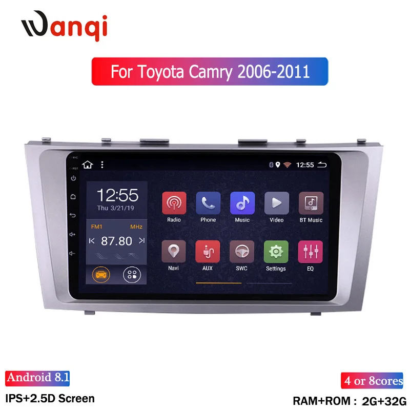 2G ram 32G rom 9 дюймов Android 8,1 автомобильный gps-навигатор для Toyota camry 2006-2011 с Bluetooth/wifi/USB/радио
