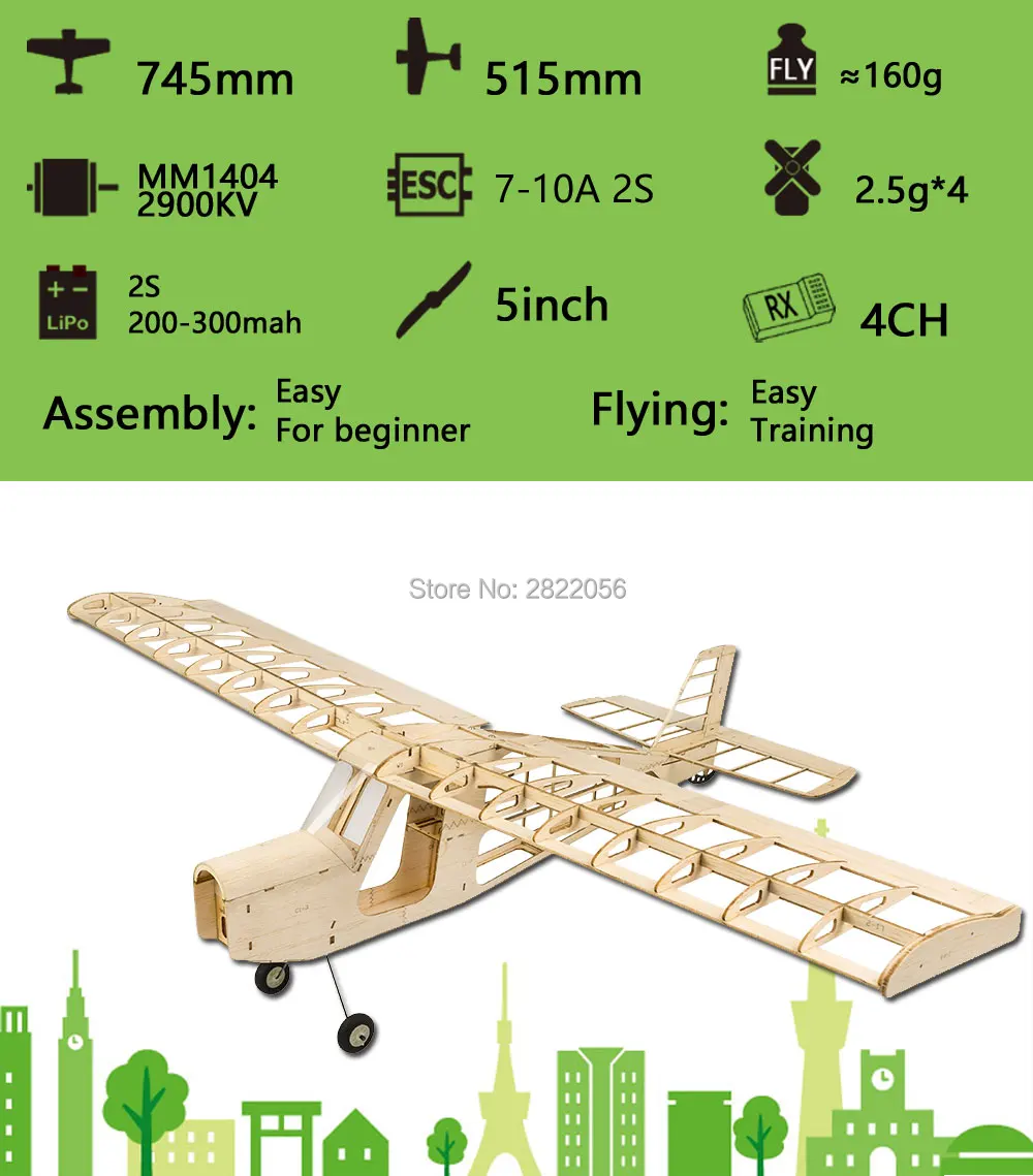 Modelo De Avião Balsawood com Laser Cut