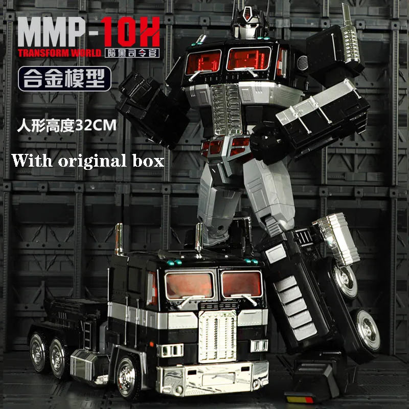 B. With original box 32 см YX MPP10 металлическая модель трансформация G1 робот игрушка сплав MMP10 Commander Diecast коллекция деформированная игрушка робот автомобиль Hornet - Цвет: B. With original box