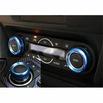 

Decor AC Button Trim Cover Blue For 3 6 cx-5 cx-9 3pcs Set Auto Air Condition