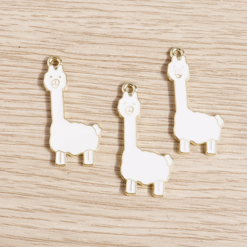 1 Box 20Pcs Animal Charms Llama Charms Bulk Sheep Charm Enamel Alpaca Charm  White Metal Alloy Charms 