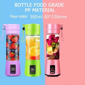 

380ml Portable USB Electric Fruit Juicer Smoothie Maker Shaker Bottle Portable Fruit Juicer Nontoxic Home Kitchen Fruit