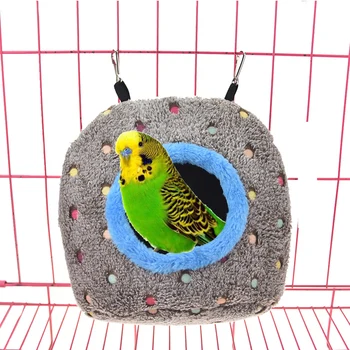 

Birds Nest Hammock Parrot Hanging Swing Bed for Cage Finch Hideout House Plush Macaws Snuggle Hut for Budgies Eclectus Parakeet