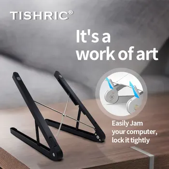 

TISHRIC Plastic Adjustable Foldable Laptop Stand Vertical Computer Cooling Holder laptop stand For MacBook Pro Notebook Laptop