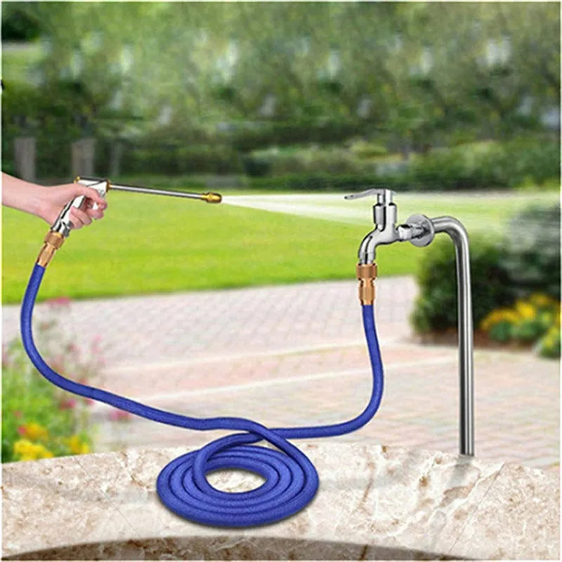 Садовый шланг Magic телескопический резиновый металлический распылитель высокого