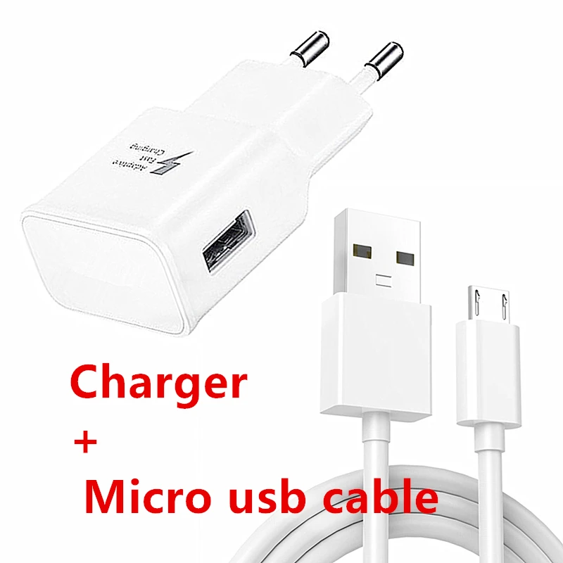 Для huawei P8 P9 P20 P30 lite P Smart samsung A50 9V 1.67A type C USB кабель быстрого зарядного устройства Micro USB Redmi 4X Note 7 6 5 Pro - Тип штекера: charger and V8 cable