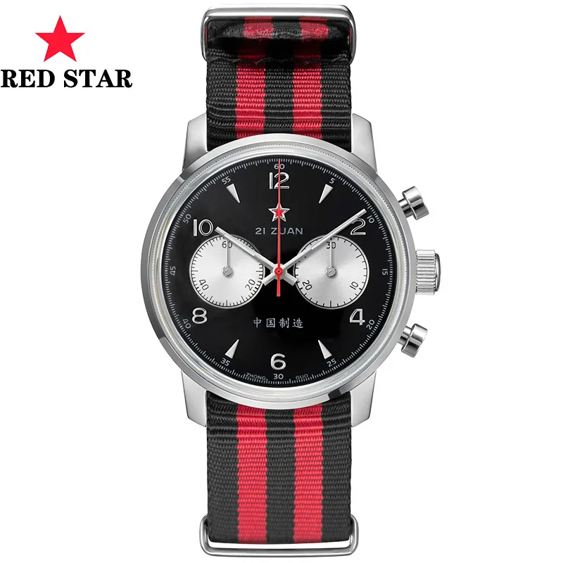 

Air Force Chronograph Watches Pilot Men Top Brand Luxury Sapphire Dial Original ST1901 Red Star Chinese Mens Mechanical Watch