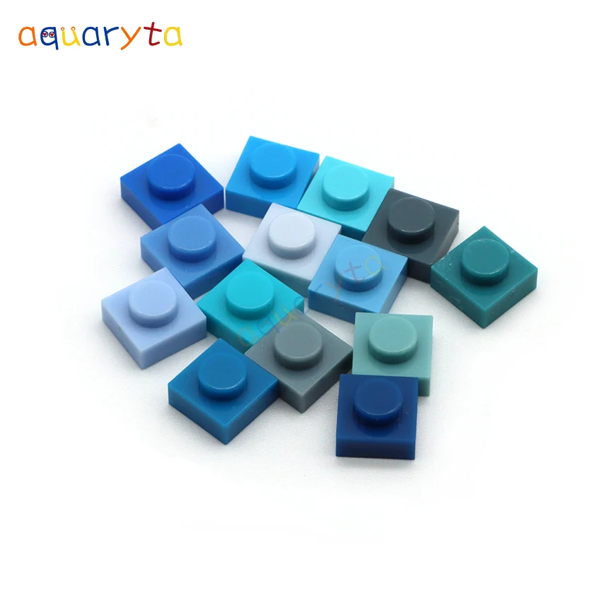 Aquaryta 550 шт./лот 3024 голубая серия пластина 1X1 Тонкий Кирпич Строительные блоки