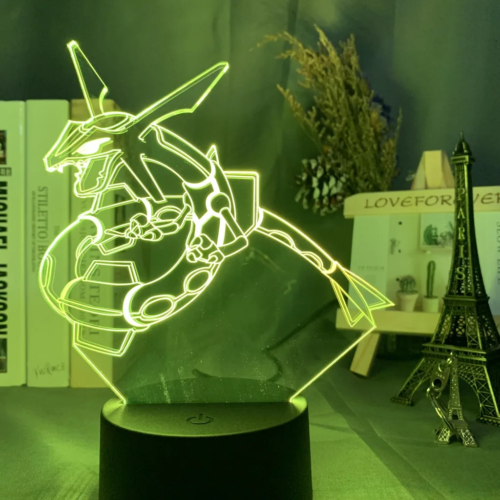 3d ночник Rayquaza рисунок ночной Светильник для детей спальня изменение цвета Usb настольная лампа игра Pokemon Go Rayquaza 3d ночной Светильник