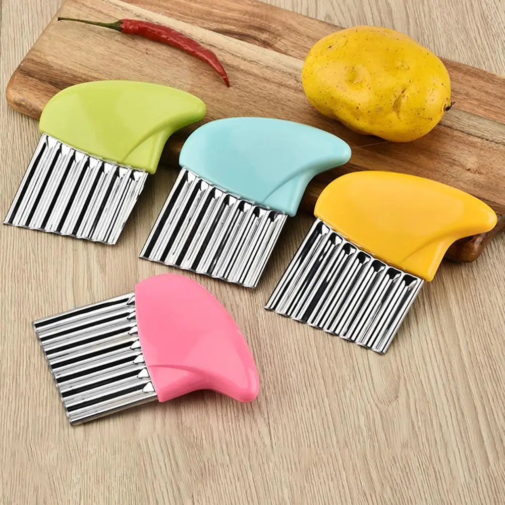 

1pc French Fries Cutter Stainless Steel Potato Chips Vegetable Peeler Handle Cut Plastic Kitchen Making Fruit Knives Tool O8U2