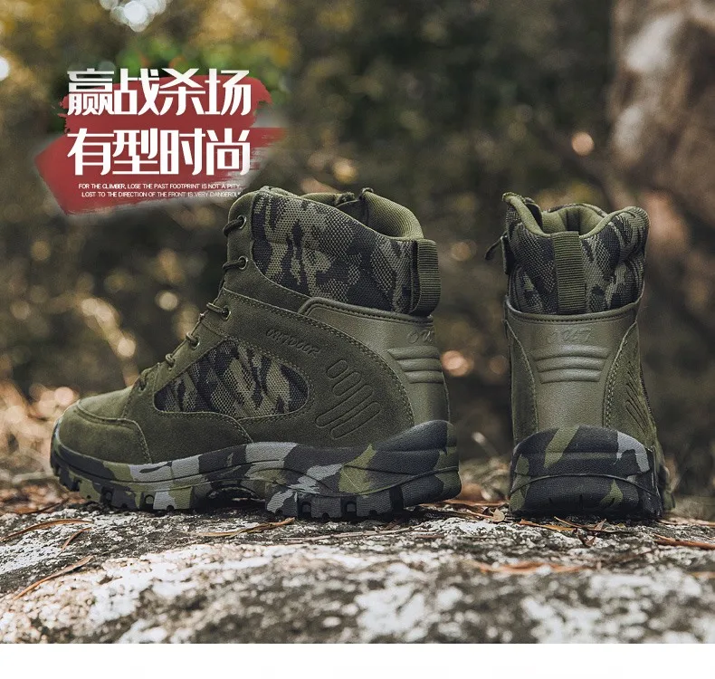 Men Desert Tactical Shoes Military Combat Boots Comfortable Outdoor Hiking Trekking Boots for Men Mountain Sneakers