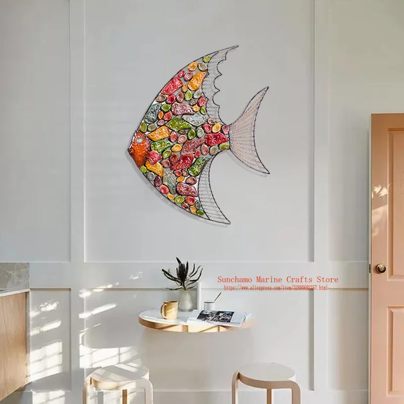Креативная 3D цветная картина железная рыба настенное украшение для гостиной