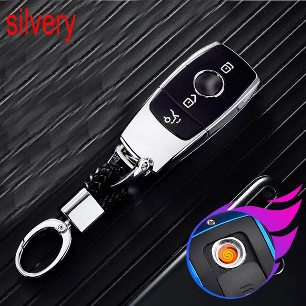 50 шт. брелок пряжка для ключей от автомобиля зажигалки - Цвет: silvery