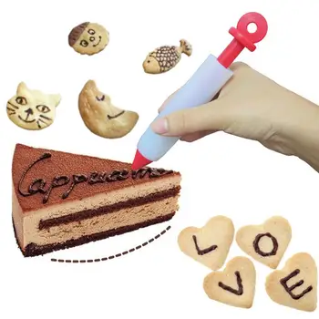 

Silicone Cream Cake Writing Pen Baking Decorating Tool Piping Pastry Nozzles Cream Cake Writing Pen Dessert Tools
