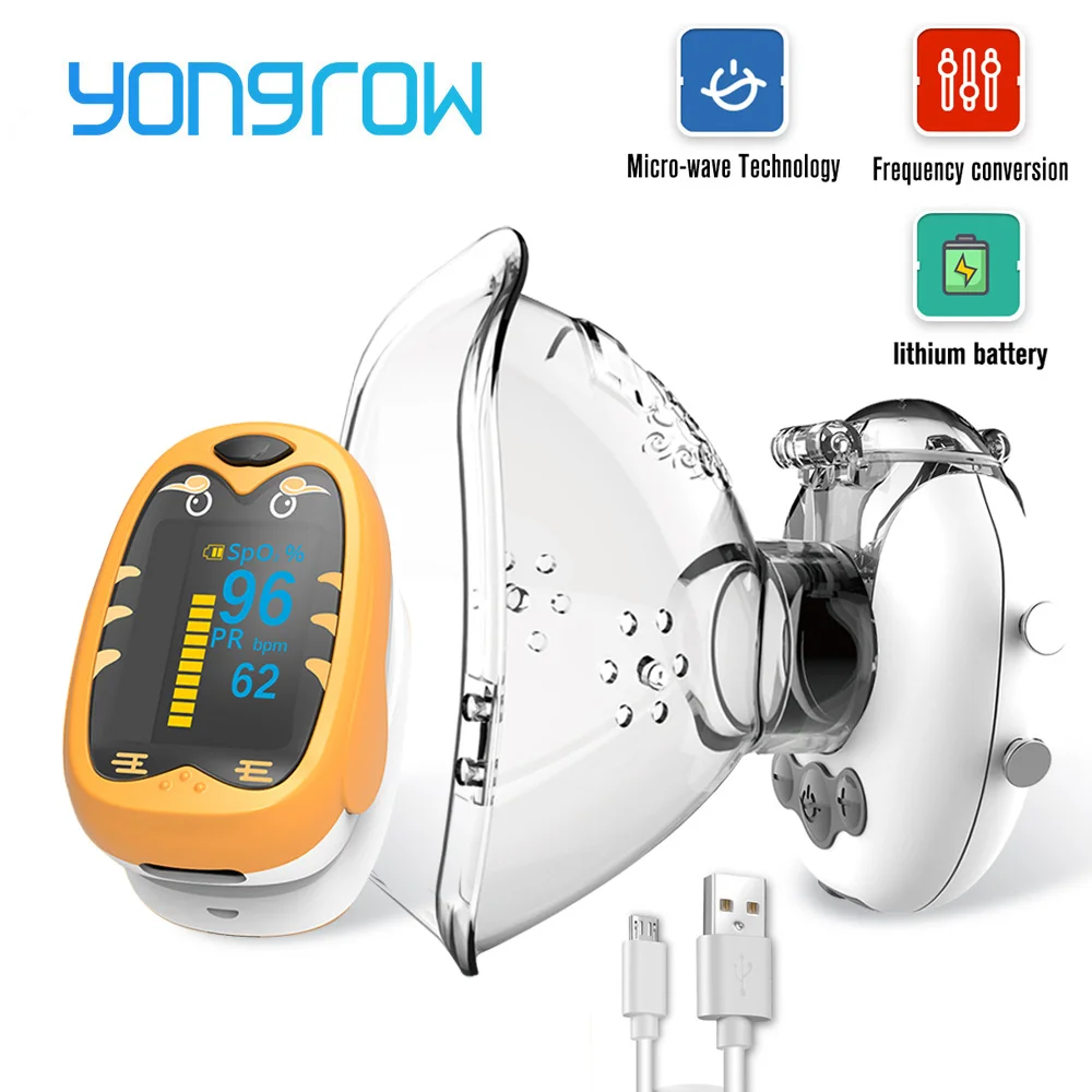 

Yongrow OLED Chargeable Fingertip Pulse Oximeter & Handheld Asthma Inhaler Nebulizer Family Health Care Gift