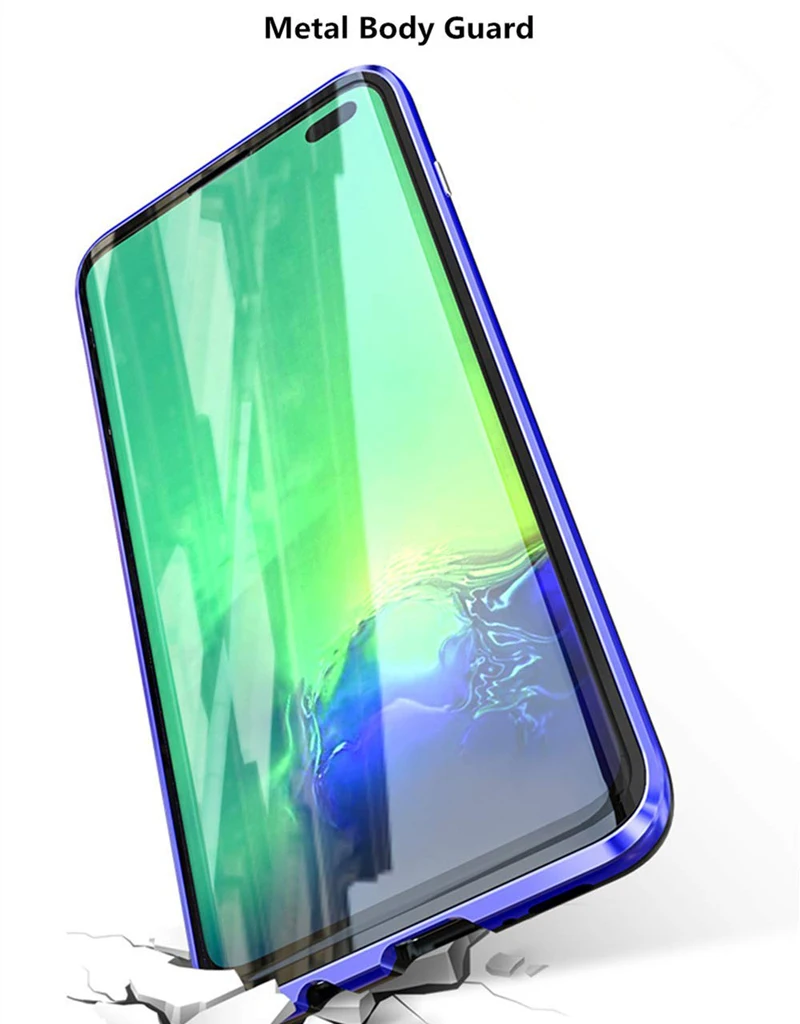 Двухсторонний Магнитный адсорбционный стеклянный чехол 360 градусов для Samsung Galaxy S8 S9 S10 Plus S10E 5G A8 чехол для телефона