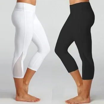 

Women's Tights Women's Fitness Sweat Pants Fitness Sweatpants Solid Color Cropped Pants High Waist Hips Sexy Tig 10.10