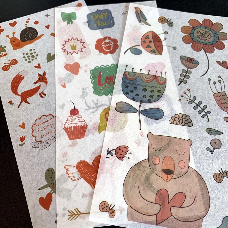 Latest Diary Sticker Sakura Planet Sticker DIY Sticker Creative Retro PVC Transparent and Paper Sticker