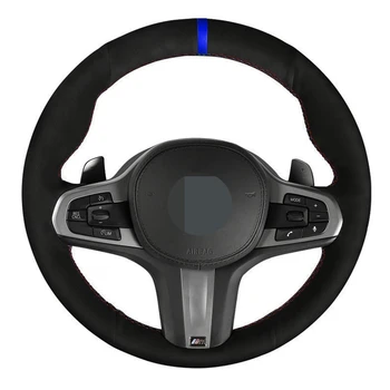 

Car Steering Wheel Cover Black Genuine Leather Suede For BMW M Sport G30 G31 G32 G20 G21 G14 G15 G16 X3 G01 X4 G02 X5 G05