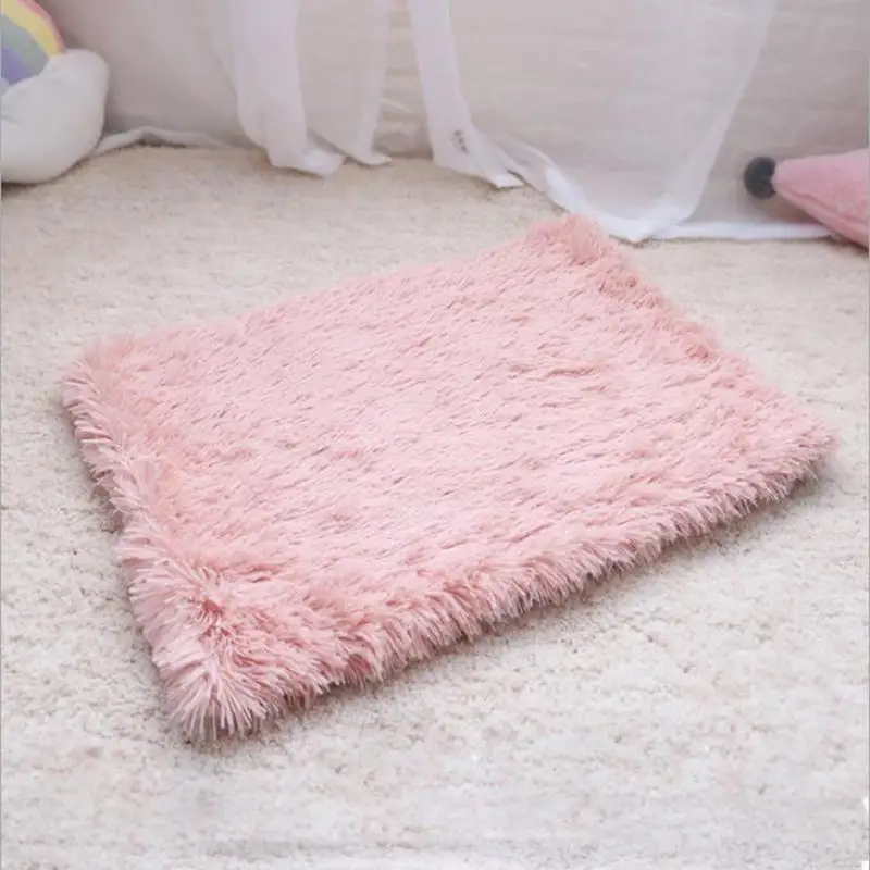 Winter Pet Cat Dog Bed Mat Soft Fleece Pet Rectangle Cushion House Warm Puppy Cat Sleeping Bed Blanket Cats Kennel - Цвет: 3