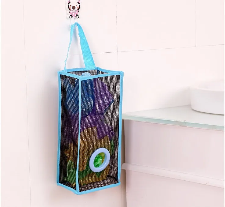 Grid Mounted Garbage Bag Storage Bag Extract Bag Plastic Bag Shopping Bag Storage Bag Kitchen Garlic Storage Bag Sub